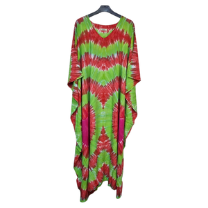 Vestido holgado bohemio con tinte de corbata de alta calidad para mujer, caftán holgado de playa de verano de talla grande, servicios OEM de <span class=keywords><strong>Sharko</strong></span> Industry - Product Image 2