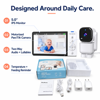 Anicebb Son Tasarım ABM720s Tuya Smart 1080p Wi-Fi 2.4GHz FHSS Gece Görüşlü Beslenme Hatırlatıcılı Bebek Monitörü