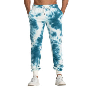 กางเกงวอร์มเอวสูงของผู้ชายกางเกงวิ่งขาตรงเข้ารูปกางเกงผ้าทอแบบลำลองสีพื้น - Product Image 1