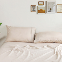 Parure de draps en coton bambou 300 fils de luxe moderne 5 pièces tissée écologique toutes saisons personnalisable haut de gamme en gros