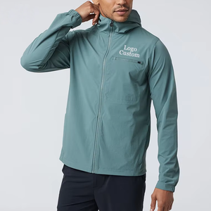 Logo personnalisé solide à capuche écologique imperméable respirant léger polyester pliable coupe-vent veste de pluie hommes femmes - Product Image 6