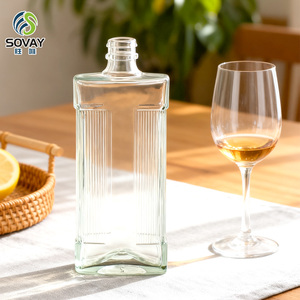 Botella de vidrio personalizada al por mayor 200ml 375ml 500ml 700ml 750ml Capacidad Brandy <span class=keywords><strong>Vodka</strong></span> Juniper <span class=keywords><strong>Berry</strong></span> Tequila Cork - Product Image 1
