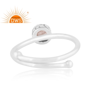 Best Selling Fine Sterling Silver Natural Rainbow <b>Moon</b> Stone Gemstone Stackable <b>Ring</b> Custom Jewelry Manufacturer - Product Image 4