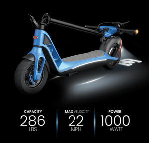 TOUT NOUVEAU BUGGATTII Trottinette électrique 10 pouces avec lumières LED, freins arrière et suspension + roues de 10 pouces - Product Image 4