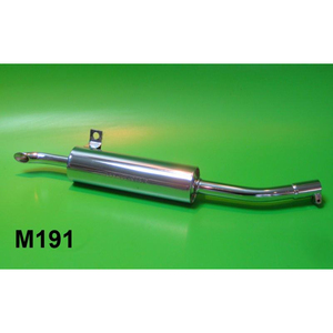 Sistema de escape para motocicleta Lambretta D+LD 1954-1955, silenciador 'Coffee Pot' y tubo de escape - Product Image 1
