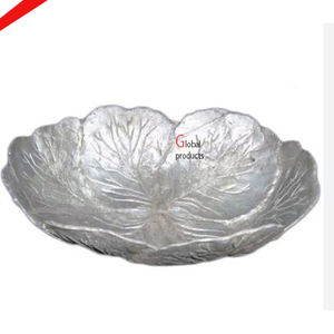 Bol de service en aluminium en métal fini argenté brillant de belle forme de fleur pour la maison d'hôtel - Product Image 5