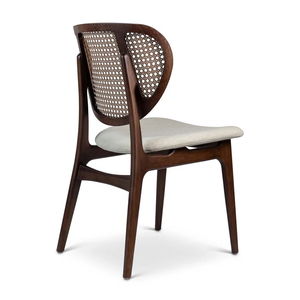 Modern Solid <b>Wood</b> Rattan Dining <b>Chair</b> with Strong Backrest <b>Vintage</b> Style for Balconies Living Rooms Hotels Japan Inspiration - Product Image 3