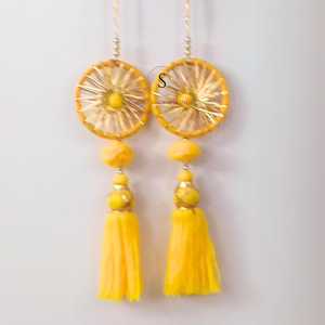 Nouveauté : Décorations suspendues en pompons à motifs Chakri avec pompon et magnifique travail Gotta Patti pour la maison et la décoration de mariage - Product Image 4