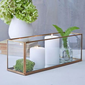 Porte-bougie cylindrique en verre au design moderne exclusif, en métal argenté, fait à la main, couleur personnalisée, pour usage domestique, hautement coté, nouveauté - Product Image 1