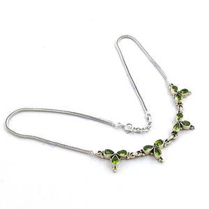 Collar de Plata 925 con Perla de Agua Dulce y Peridoto, Joyería Geométrica para Mujer, Chapado en Rodio, Oro Rosa, Material Principal Platino - Product Image 3