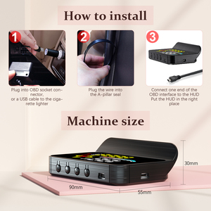 Auto OBD2 <span class=keywords><strong>GPS</strong></span> HEAD-up hiển thị Car HUD Đồng hồ tốc độ kính chắn gió M17 thiết bị điện tử HUD chiếu OBD2 plug and play - Product Image 6