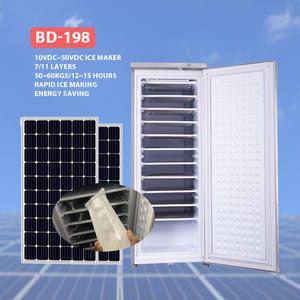 Machine à glaçons verticale BD-198 198L commerciale solaire - Double compresseur, 10 couches avec réfrigérant R134a 24V - Product Image 1