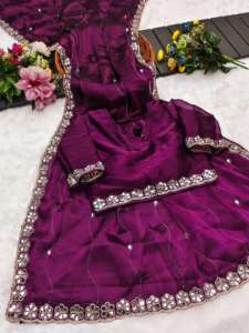 Indian Boutique Most Selling Elegant Stylish Fancy saree Viscous Fabric Exclusive Sequence Work <b>Sari</b> <b>Blouse</b> Fancy Ethnic wear - Product Image 3