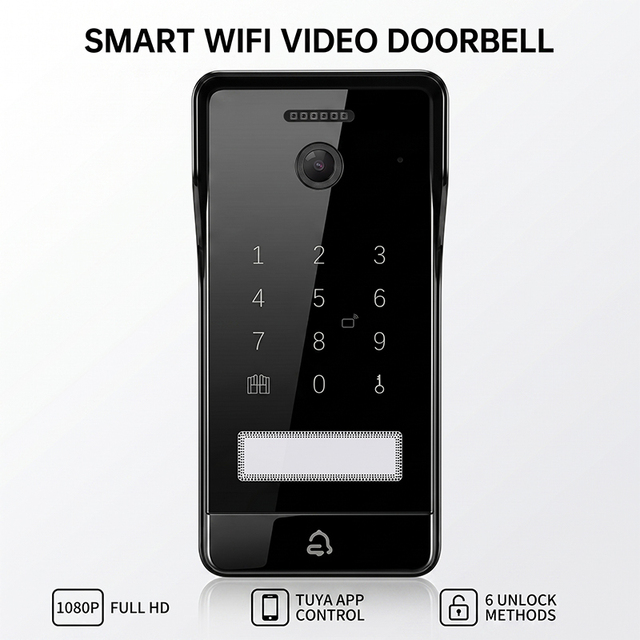 Hiwink Premium Metal IP Doorbell Camera for ONVIF 148° Wide Angle Smart Security Video Intercom with RF433 Chime IC Card Unlock