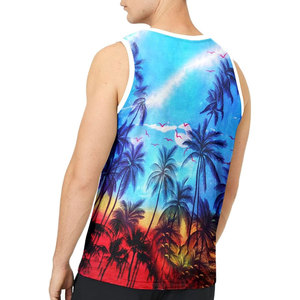 เสื้อกล้ามถักแบบลำลองแห้งเร็วสำหรับผู้ชายฤดูร้อนฟิตเนสยิมพิมพ์ลายย้อมสี - Product Image 4