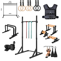 Barres parallèles portables pliables en bois personnalisées XLAN, équipement de callisthénie, barre de dips, barre de poussée, bande de résistance, gilet lesté