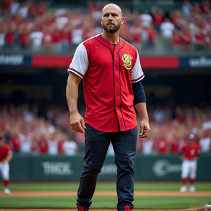 ชุดเบสบอลเสื้อแบบมีกระดุมเสื้อกางเกงกีฬาฟุตบอลแขนสั้นลายทางเสื้อเจอร์ซีย์ติดกระดุม - Product Image 4