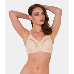 Cherry Minimizer Convertible Straps Push-Up Bra de una pieza de tela suave Bow Decor Wire-Free Sujetador sin relleno Estilo simple - Product Image 1