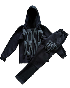 Unisex Polyester/Cotton Custom 3D Puff <b>Printing</b> Acid Wash Solid Hoodie Sweatpants Set Streetwear No String No Hem Cropped Winter - Product Image 5