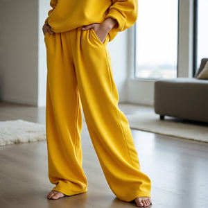 Baggy Fleece Pant-Acid Wash Jogger Pantalones de chándal para invierno Fitness Running Pijama Cordón Pantalones de gran tamaño Damas - Product Image 3