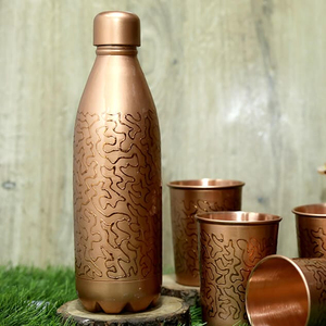 La mejor botella de agua de cobre puro impresa para el hogar, cocina y mesa, botella de agua, diseño hecho a mano, botella de cobre para Bar en casa - Product Image 6