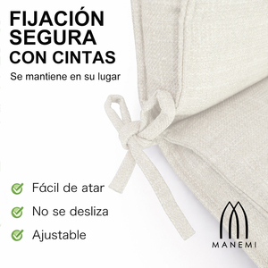 Cuscini Leggeri 120x50x6cm Idrorepellenti per Sedie da Giardino per Tutte le Stagioni con Cinghie di Fissaggio e Imbottitura in Schiuma Confortevoli - Product Image 6