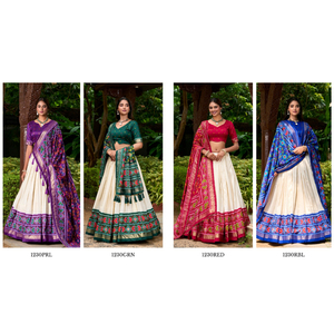 Tussar soie semi-cousu Lehenga Choli ensemble fantaisie Designer Blouse pour femmes indien ethnique fête de mariage porter pour l'hiver - Product Image 2