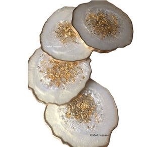 Ensemble de sous-verres en résine au design moderne et unique, parfait pour les boissons, ajoute une touche décorative tout en protégeant vos dessus de table, nouvelle qualité - Product Image 1