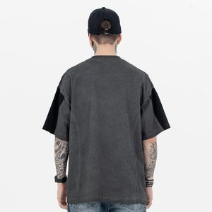 Directo de fábrica Ropa informal Streetwear Camiseta Patrón sólido con mangas cortas Logotipo a todo color Tela de Jersey Excelente valor - Product Image 3