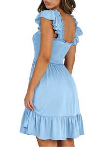 2025เดรสแม็กซี่ลายดอกไม้แขนกุดสำหรับผู้หญิงคอปาดลำลองแขนกุดสำหรับฤดูร้อน - Product Image 2