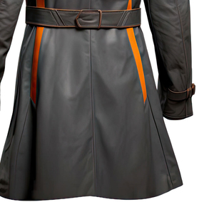 Abrigo de Cuero de Diseño Clásico para Oficina, Abrigos de Cuero Transpirables Vintage Personalizados para Hombre - Product Image 6