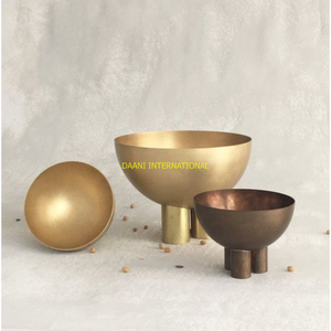 Cuenco decorativo moderno de acero inoxidable con Base de Pedestal Centro de mesa hecho a mano Cuenco de dulces Hotel Restaurante Utensilios de cocina Uso doméstico - Product Image 2