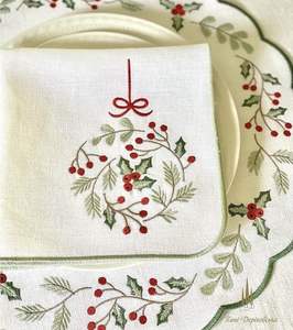 Napperons en lin de table brodés lavables durables pour les fêtes d'hôtels de restaurants à la maison et les occasions spéciales de repas festifs - Product Image 5