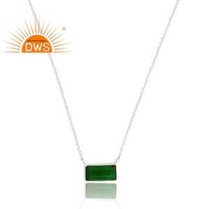 Nouveau modèle Design Sterling Silver Doublet Zambian Emerald Quartz Gemstone Pendentif Collier Fabricant de bijoux personnalisés - Product Image 4
