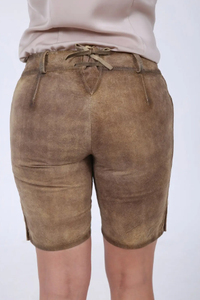 Bavarian Trachten Lederhosen XL German Short para mujer con decoración de encaje Logo Washed Front Style Winter - Product Image 2