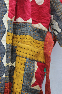 Veste de travail à manches longues pour femmes, veste en Patchwork matelassé, Kantha, Kimono, manteau Vintage en Patchwork - Product Image 6