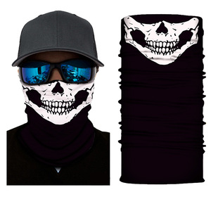 Crâne imprimé Bandana masque facial cou Tube tête enveloppement respirant UV bouclier cache-poussière cagoule pour moto cyclisme utilisation en plein air - Product Image 5