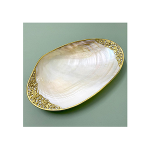 Iridescent MOP <b>Shell</b> <b>Jewelry</b> Dish Handmade Mother of Pearl Trinket Tray with Silver Rim Luxury Gift for Her & Wedding Decor - Product Image 2