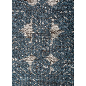 Alfombra Azul Manifest de Lana y Viscosa Anudada a Mano con Patrón Geométrico y Abstracto para Uso Doméstico como Alfombra de Sala de Estar o Pasillo - Skwv-121 - Product Image 3