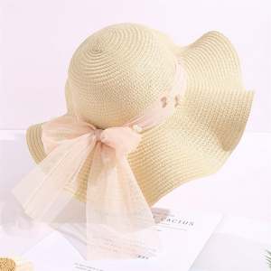 Women's <b>Floppy</b> Foldable Beach <b>Hat</b> Big Ribbon Bow Accents Casual Outdoor Sun Protection for Cycling Business Sports Every - Product Image 2