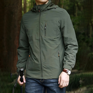 แจ็กเก็ตมีฮู้ดสำหรับผู้ชาย, แจ็คเก็ตสำหรับใส่วิ่งกันลมมีปกเสื้อกันลมแจ็คเก็ตบอมเบอร์ - Product Image 4