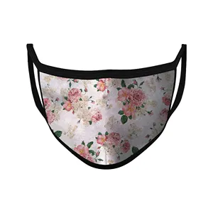 Masque facial anti-poussière à impression par sublimation professionnelle personnalisée Masques de fête en tissu léger Couvre-visage en soie - Product Image 1
