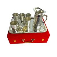 Look antique plaqué argent pur laiton fait citron ensemble vaisselle sans fin article de service décoratif Diwali cadeau article à vendre