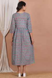 Vestido de Maternidad Posparto de Algodón Indio Artesanal para Mujeres Embarazadas, Bata de Lactancia, Vestido Minimalista de Fabricante - Product Image 6