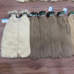 TOP 3 Extensiones de cabello de Trama humana Remy de alta calidad Color natural Estilo de onda de agua Sin enredos Materia prima directa Trama DE LA PIEL - Product Image 5