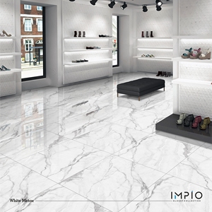 Carrara กระเบื้อง porcelanato มันวาวขนาด600x600มม. สำหรับตกแต่งภายในที่ทันสมัยสำหรับห้องนอนห้องนั่งเล่นของโรงแรมบ้านพื้นเซรามิกโดยตรง - Product Image 3