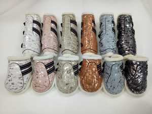 OEM aceptado YURA EXPORTS herraduras de caballo botas de tendón de cuero sintético Rojo Negro combinación Softy modelo acolchado - Product Image 3