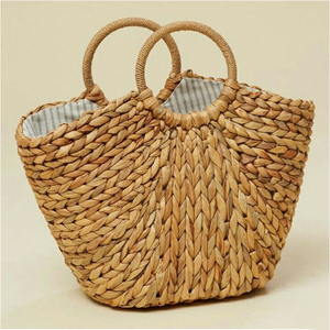 Vente en gros de sacs à main en jacinthe d'eau écologiques en paille pour femmes Vente en gros de sacs à main en paille et rotin avec logo personnalisé du Vietnam Vente en gros - Product Image 1