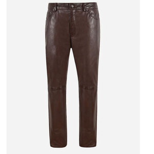 Pantalones de Cuero para Hombre, Hechos en Fábrica, Venta Caliente, a la Moda, Elegantes, Cómodos, Duraderos, de Cuero Genuino Suave, para Uso Casual - Product Image 1