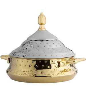 Acier inoxydable plaqué or et argent Élégant et durable La casserole ronde en métal parfaite pour chaque repas et occasion - Product Image 1